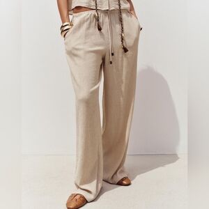 Zara Elastic + Drawstring Wide Leg Pants